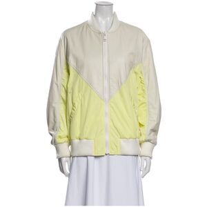 YS ARMY Womens Green Color Block Zip Up Winter Jacket Coat 40